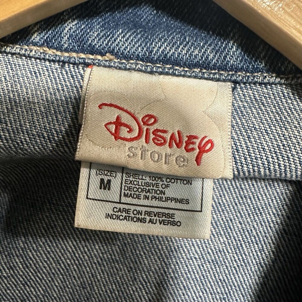 Vintage Winnie Pooh Disney Jacket Chore Embroidered Denim Size Medium Y2K - Picture 5 of 8